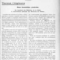 1872 - Page 1855 - Partie professionnelle, Hygiène, Assistance, Mutualité, Intérêts corporatifs, Variétés. Travaux Originaux. Deux Assemblées générales. Au Syndicat des Médecins de la Seine. A l’Association générale des Médecins de France [J. Noir]