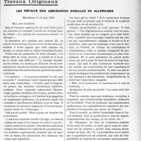1944 - Page 1927 - Partie professionnelle, Hygiène, Assistance, Mutualité, Intérêts corporatifs, Variétés. Travaux Originaux. Les méfaits des assurances sociales en Allemagne