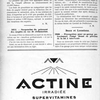 1967 - Page 1950-LVIII - Correspondance. Fiscalité. Rehaussement des bénéfices déclarés. Réclamation. Pénalités encourues / Suspension du paiement des impôts en cas de réclamation / Baux et Locations. Prorogation pour un garage professionnel, Congé donné en prévision de la loi à intervenir
