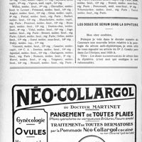 1983 - Page 1966-X - A travers l’officiel. Service de santé militaire / Les doses de sérum dans la diphtérie