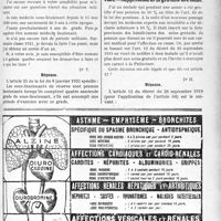 2036 - Page LV-2015 - Correspondance. Secret professionnel. Déclaration des causes de décès / Questions médico-militaires. Promotion au grade de médecin lieutenant / Suppression de la gratuité des soins