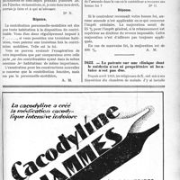 2046 - Page LXV-2025 - Correspondance. Fiscalité. La contribution personnelle-mobilière est due pour toute habitation / Sanctions pour insuffisante de déclaration / La patente sur une clinique dont le médecin n’est ni propriétaire ni locataire n’est pas due