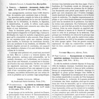 2077 - Page 2056 - Partie scientifique. L'Actualité Scientifique. Les Congrès. IVe Réunion de la Commission internationale pour les maladies professionnelles, Lyon, du 3 au 6 avril 1929, (Suite et fin). Que doit-on entendre par maladies professionnelles - M. Etienne Martin (Lyon) / Les Livres. Cauterets : documents, études cliniques, par A. Gorone, Librairie Coulet, Montpellier / La liberté en médecine depuis Louis XV jusqu’à nos jours, par Pr Guermonprez, Amédée Legrand, éditeur, Paris / Enseignements et traitements naturistes pratiques, par Dr Paul Carton, Norbert Maloine, éditeur, Paris