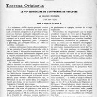 2083 - Page 2062 - Partie professionnelle, Hygiène, Assistance, Mutualité, Intérêts corporatifs, Variétés. Travaux Originaux. Le VIIe centenaire de l’université de Toulouse. La réunion médicale [G. Dushesne]