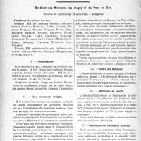 2099 - Page 2078 - Partie professionnelle, Hygiène, Assistance, Mutualité, Intérêts corporatifs, Variétés. Comptes rendus, documents, pièces officielles... Assemblée générale du Syndicat des Médecins de la Seine / Syndicat des Médecins du Bugey et du Pays de Gex