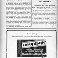 2109 - Page 2088-LX - A propos des assurances sociales / Correspondance. Application du Tarif Fallières. La « visite de contrôle » n’est pas « consultation entre confrère »