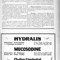 2122 - Page VII-2099 - Dernières nouvelles. Association des anciens élèves de l’Institut d’hygiène de Paris / Hôpitaux de Bordeaux / Aesculape
