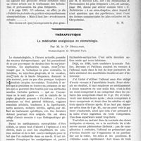 2148 - Page 2125 - Partie scientifique. Travaux Originaux. La clinique au goût du jour. Symptomatologie et traitement des helminthes et protozoaires les plus fréquents / Erratum / Thérapeutique. La médication analgésique en stomatologie, par M. le Dr Hollande