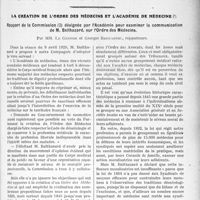 2164 - Page 2141 - Partie professionnelle, Hygiène, Assistance, Mutualité, Intérêts corporatifs, Variétés. Travaux Originaux. Problèmes de déontologie journalière inefficacité d’un conseil de l’ordre conflit de ce dernier avec les syndicats. Le droit disciplinaire syndical [Dr Paul Boudin] / La création de l'ordre des médecins et l’académie. Rapport de la Commission (2) désignée par l’Académie pour examiner la communication de M. Balthazard, sur l’Ordre des Médecins, par MM. Le Gendre et Georges Brouardel