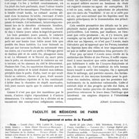 2180 - Page 2157 - Partie professionnelle, Hygiène, Assistance, Mutualité, Intérêts corporatifs, Variétés. Travaux Originaux. Variétés. La médecine avestique [Albert Garrigues] / Faculté de médecine de paris. Enseignement et actes de la Faculté