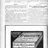2185 - Page 2162-LXVI - Correspondance. Certificats. Délivrance des certificats de décès / Certificat de décès : mention « décédé de mort naturelle »