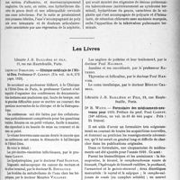 2230 - Page 2207 - Partie scientifique. L'Actualité Scientifique. Les Sociétés Savantes. Lyon. Société médicale des hôpitaux. Un cas de néphrose lipoïdique chez l’enfant / Néphrite aiguë associée à une polynévrite et terminée par une tuberculose pulmonaire / Les livres. Clinique médicale de l’Hôtel-Dieu, par Professeur P. Carnot, Librairie J. -B Baillière et Fils, Paris / Formulaire des médicaments nouveaux pour 1929, par Dr R. Weitz, Librairie J. -B. Baillière et Fils, Paris