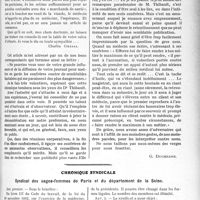 2234 - Page 2211 - Partie professionnelle, Hygiène, Assistance, Mutualité, Intérêts corporatifs, Variétés. Travaux Originaux. Ne nous taillons pas des verges…. Trop d’esprit nuit! [G. Duchesne] / Chronique syndicale. Syndicat des sages-femmes de Paris et du département de la Seine [Dr Paul Boudin]