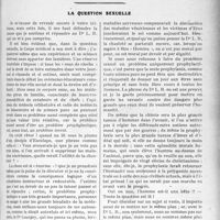 2238 - Page 2215 - Partie professionnelle, Hygiène, Assistance, Mutualité, Intérêts corporatifs, Variétés. Travaux Originaux. Chronique syndicale. L'assurance-maladie vue par un praticien [Dr Taberlet] / La question sexuelle [Vérine]
