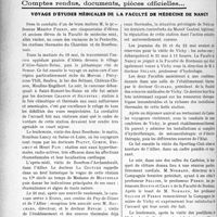 2245 - Page 2222 - Partie professionnelle, Hygiène, Assistance, Mutualité, Intérêts corporatifs, Variétés. Travaux Originaux. Chronique syndicale. Les dispensaires de l'O. P. H. S. et la loi des assurances sociales [G. Drouet]. Inauguration de l’Institut d'Etudes Hispaniques de Paris, le 30 Mai 1929. L’Oeuvre initiale de l’Umfia sur le terrain scientifique et médical et les rapports de l’Umfia avec l’Institut des Etudes Hispaniques, par le Docteur Dartigues / Comptes rendus, documents, pièces officielles... Voyage d'études médicales de la faculté de médecine de Nancy