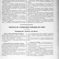 2248 - Page 2225 - Partie professionnelle, Hygiène, Assistance, Mutualité, Intérêts corporatifs, Variétés. Faculté de Médecine de Lyon / Hôpitaux de l’assistance publique de paris. Enseignement, concours, avis divers