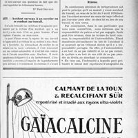 2254 - Page LIX-2231 - Correspondance. Accidents du travail. Jardinier embauché pour scier du bois / Accident survenu à un ouvrier en se rendant au travail