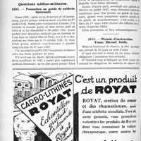 2259 - Page 2236-LXIV - Correspondance. Application du Tarif Maginot. Le tarif des soins aux pensionnés de guerre est limitatif / Questions médico-militaires. Promotion au grade de médecin lieutenant / Période d’instruction. Tenue. Manuel. Solde
