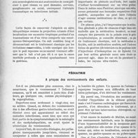 2281 - Page 2258 - Partie scientifique. Travaux Originaux. Questions dermatologiques. Sur trois cas de pelade chez l’enfant, par Louis Bory / Pédiatrie. A propos des vomissements des enfants [E. -D. Gaston]
