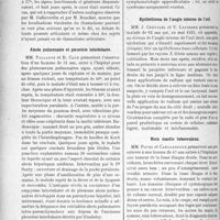 2289 - Page 2266 - Partie scientifique. L’Actualité Scientifique. Les Sociétés Savantes. Lyon. Société Nationale de Médecine et des Sciences Médicales. Corps étrangers récidivants du genou / Abcès pulmonaire et pleurésie interlobaire / Appendicite à symptomatologie uniquement ovarienne / Epithélioma de l’angle interne de l’oeil / Rein mastic tuberculeux / Cancer du rein