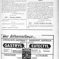 2322 - Page LIX-2299 - Correspondance. Application du Tarif Fallières. Le certificat de décès n’entre pas dans les frais patronaux ; le temps passé, est compris dans tout prix du tarif / Champs stérilises / Lésions complexes du coude