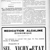 2324 - Page LXI-2301 - Correspondance. Application du Tarif Fallières. Diverses espèces de contrôle / Hôpitaux. Une commission administrative prend la décision de convoquer le Corps médical de l’établissement à ses séances