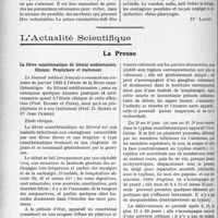 2357 - Page 2334 - Partie scientifique. Travaux Originaux. Les accidents nerveux de la vaccine [Dr Lancet]. De l’hygiène du lait. Les remèdes / L’Actualité Scientifique. La Presse. La fièvre exanthématique du littoral méditerranéen, Clinique. Prophylaxie et traitement [(Le Journal médical français, janvier 1929)]