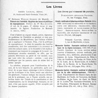 2365 - Page 2342 - Partie scientifique. L’Actualité Scientifique. Les Congrès. IIIe Congrès Français d’oto-neuro-ophtalmologie, (Suite) / Les livres. Théorie de l’hérédité. Hygiène des races et politique de repeuplement, par Dr Hermann Werner Siemens, Amédée Legrand, éditeur, Paris