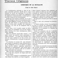 2367 - Page 2344 - Partie professionnelle, Hygiène, Assistance, Mutualité, Intérêts corporatifs, Variétés. Travaux Originaux. Chronique de la mutualité. C’est la lutte finale ! [Dr M. Vimont]