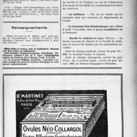 2402 - Page VII-2379 - Demandes et offres / Dernières nouvelles. Académie de médecine / Les épidémies / Le Centenaire Paul Schutzenberger / Faculté de médecine de Lyon