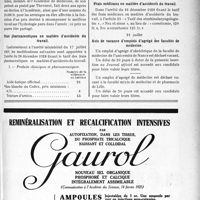 2404 - Page IX-2381 - A travers l’officiel. Dons et legs / Frais pharmaceutiques en matière d’accidents du travail / Frais médicaux en matière d’accidents du travail / Avis de vacance d’emplois d’agrégé des facultés de médecine