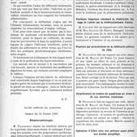 2431 - Page 2408 - Partie scientifique. L’Actualité Scientifique. Les Sociétés Savantes. Paris. Sur les cultures d’épiploon, (Soc. de thérapeutique ; 8-5-1929) / Société médicale des praticiens, Séance du 15 février 1929. Hémocrinothérapie / Société des chirurgiens de Paris, Séance du 5 juillet 1929. Contribution à l’étude des perforations d’ulcus gastriques et duodénaux / Amibiase hépatique simulant la cholécystite. Drainage de l’abcès par la cholécystostomie. Guérison / Fracture par arrachement de la tubérosité antérieure du tibia / Arrachement du tendon du quadriceps au niveau de son insertion rotulienne / Opération d’Albee chez une pottique ayant présenté une double paraplégie