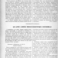 2445 - Page 2422 - Partie professionnelle, Hygiène, Assistance, Mutualité, Intérêts corporatifs, Variétés. Travaux Originaux. La question sexuelle. La chasteté masculine est-elle possible? [Dr. S. Lortsch] / Le latin langue médico-scientifique universelle [Dr J. Cherfils]