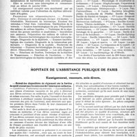 2451 - Page 2428 - Partie professionnelle, Hygiène, Assistance, Mutualité, Intérêts corporatifs, Variétés. Faculté de médecine de Paris. Enseignement et actes de la Faculté / Hôpitaux de l’assistance publique de Paris. Enseignement, concours, avis divers