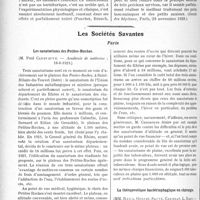 2491 - Page 2468 - Partie scientifique. L'Actualité scientifique. La presse. Le traitement des petits insomniaques et des petits anxieux par l’allylisopropylacétylcarbamide [(Gazelle des hôpitaux, Paris, 28 novembre 1928)] / Les Sociétés Savantes. Paris. Les sanatoriums des Petites-Roches, (Académie de médecine ; 18-6-1929) / La thérapeutique bactériophagique en chirurgie, (Société de chirurgie ; 24-4-1929)