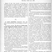 2495 - Page 2472 - Partie scientifique. L'Actualité scientifique. Les Congrès. Congrès des médecins Aliénistes et Neurologistes de France et des Pays de langue française, Barcelone, 21-26 mai 1929