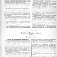 2519 - Page 2496 - Partie professionnelle, Hygiène, Assistance, Mutualité, Intérêts corporatifs, Variétés. Faculté de médecine de paris. Enseignement et actes de la Faculté / Faculté de Médecine de Lyon. Enseignement