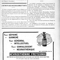 2524 - Page LVII-2501 - F. O. P. des Associations de mutilés, veuves, orphelins de la guerre, ascendants et anciens combattants. Les droits des anciens combattants et victimes de la guerre / La retraite des anciens combattants / Inauguration du monument Cabanès