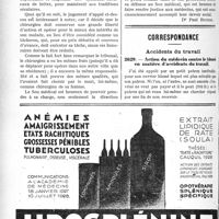 2529 - Page 2506-LXII - Jurisprudence. Honoraires. — Laparotomie exploratrice. — Néoplasme / Correspondance. Accidents du travail. Action du médecin contre le blessé en matière d’accidents du travail