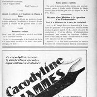 2544 - Page XIII-2521 - A travers l’officiel. Service de santé militaire / Indemnité du médecin de l’Académie de France à Rome / Hygiène publique / Asiles publics d’aliénés / Réponse d’un Ministre à la question d’un Parlementaire. Droit à la délivrance de la carte de combattant