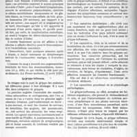 2578 - Page 2539 - Partie scientifique. L'Actualité Scientifique. La Presse. Etude sur l’endocardite maligne à évolution lente [(La Presse médicale, 17 avril 1929)] / La grippe-influenza [(Le Bulletin médical, 20 avril 1929)]