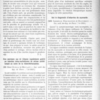 2580 - Page 2541 - Partie scientifique. L'Actualité Scientifique. Les Sociétés Savantes. Paris. Le goudronnage contre la poussière des routes, (Académie de médecine ; 25-6-1929) / Deux nouveaux cas de tétanos rapidement guéris par injection intra-rachidienne de sérum antitétanique au cours de la chloroformisation, (Soc. méd. des hôp. de Paris ; 7-6-1929) / L’aménorrhée syphilitique, (Soc. méd. des hôp. de Paris ; 7-6-1929) / Sur le diagnostic d’infarctus du myocarde, (Soc. méd. des hôp. de Paris ; 7-6-1929) / Bradycardie paroxystique avec crises épileptiformes survenue à la suite d’une hématomyélie traumatique. Action de la digitale sur les accidents, (Soc. méd. des hôp. de Paris ; 7-6-1929)