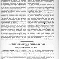 2608 - Page 2555 - Partie professionnelle, Hygiène, Assistance, Mutualité, Intérêts corporatifs, Variétés. Travaux Originaux. Chronique de la mutualité. Le droit pour le médecin aux assurances sociales / Hôpitaux de l’assistance publique de Paris. Enseignement, concours, avis divers