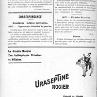 2619 - Page 2564-LII - Droit médico-professionnel. Un médecin peut-il ouvrir deux ou plusieurs cabinets de consultations dans la ville où il exerce ? / Correspondance. Questions médico-militaires. Liquidation définitive de pension / Périodes d’exercice