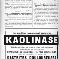 2623 - Page 2568-LVI - Correspondance. Fiscalité. Charges payées par le locataire et ajoutées au loyer pour le calcul de la patente / Imposition à la contribution personnelle-mobilière sur un pavillon de chasse / Exemption de timbre pour les mémoires d’honoraires accidents du travail