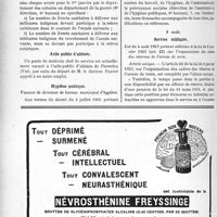 2631 - Page 2576-VIII - A travers l’officiel. Service de santé des troupes coloniales / Asile publie d’aliénés / Hygiène publique / Service militaire
