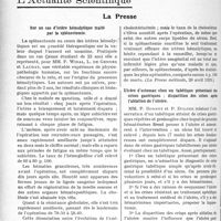2651 - Page 2596 - Partie scientifique. Travaux Originaux. Pédiatrie. Les troubles digestifs de l’enfant [E. D. Gaston] / L’actualité Scientifique. La Presse. Sur un cas d’ictère hémolytique traité par la splénectomie [(La Presse médicale, 20 avril 1929)] / Ulcère d’estomac chez un tabétique présentant des crises gastriques ; disparition des crises après l’ablation de l’ulcère [(Lyon médical, 31 mars 1929)]