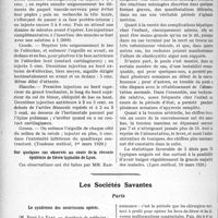 2653 - Page 2598 - Partie scientifique. L’actualité Scientifique. La Presse. L’anesthésie locale dans les luxations [(Toulouse médical, 1er mars 1929)] / Sur quelques cas observés au cours de la récente épidémie de fièvre typhoïde de Lyon [(Lyon médical, 10 mars 1929)] / Les Sociétés Savantes. Paris. Le syndrome des nourrissons opérés, (Académie de médecine ; 18-6-1929)
