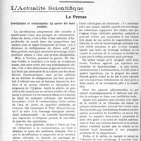 2711 - Page 2656 - Partie scientifique. Travaux Originaux. Ce que pratiquement le médecin doit savoir.. La vaccination antivariolique. Comment vacciner? [Dr A. Fasquelle] / L'Actualité Scientifique. La Presse. Javellisation et verdunisation. La saveur des eaux potables [(Lyon médical, 3 mars 1929)] / Traitement par le bactériophage de d’Hérelle, des panaris et des plaies infectés des doigts et de la main [(Le Progrès médical, 9 mars 1929)]