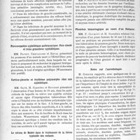 2717 - Page 2662 - Partie scientifique. L'Actualité Scientifique. Les Sociétés Savantes. Lyon. Société médicale des hôpitaux. Etat des réflexes tendineux dans les maladies infectieuses / Pneumopathie syphilitique anthracosique. Foie clouté et reins granuleux syphilitiques / Cortico-pleurite et érythème polymorphe chez une syphilitique / Le sérum de Rodet dans le traitement de la fièvre typhoïde des enfants / Oscillométrie dans les gangrènes diabétiques des membres / Pleurésie hémorragique au cours d’un Forlanini / Notes sur l’aurothérapie / Un cas de scorbut infantile
